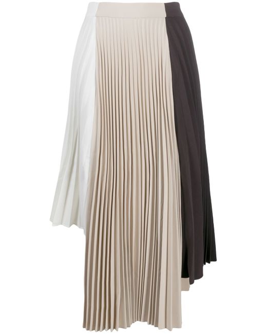 Rokh pleated asymmetric midi skirt