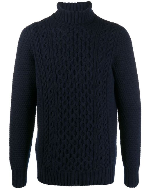Drumohr cable-knit roll neck jumper