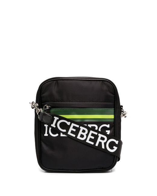 Iceberg logo print shoulder bag