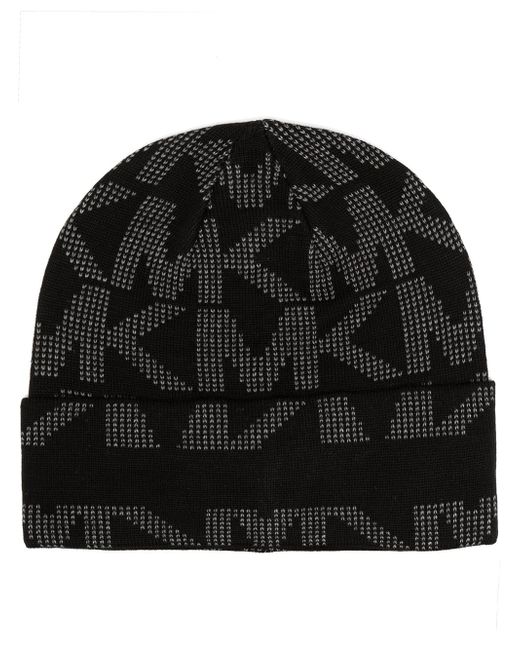 Michael Kors fine-knit monogram logo beanie