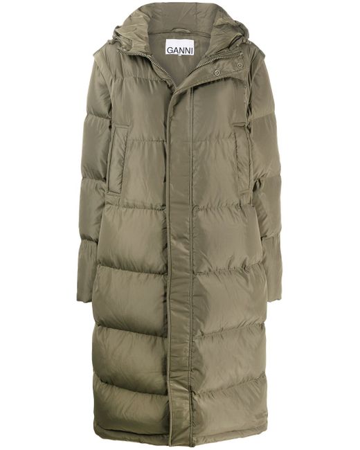 Ganni detachable sleeves quilted puffer coat