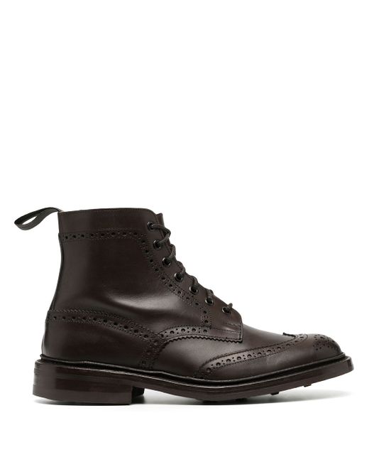 Tricker'S burnished brogue-detail boots