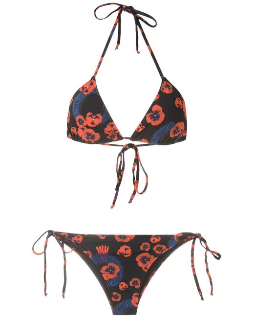 Isolda Borakay printed tie bikini set