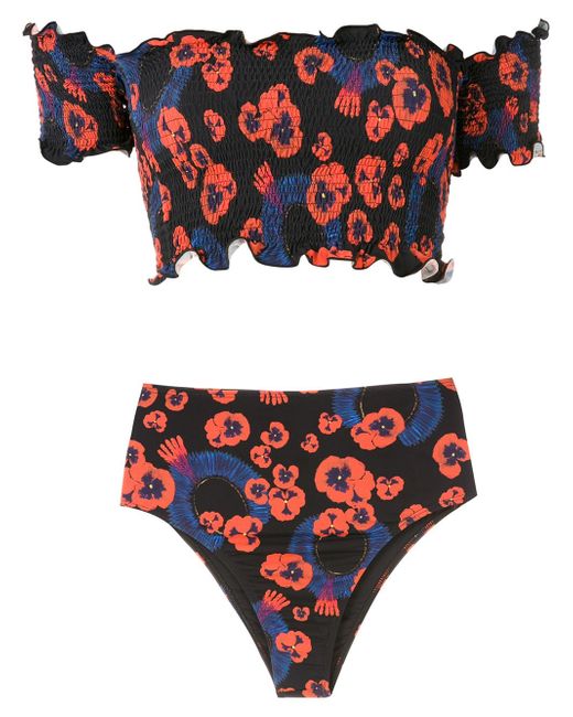 Isolda printed Prainha Cocar Noir bikini set