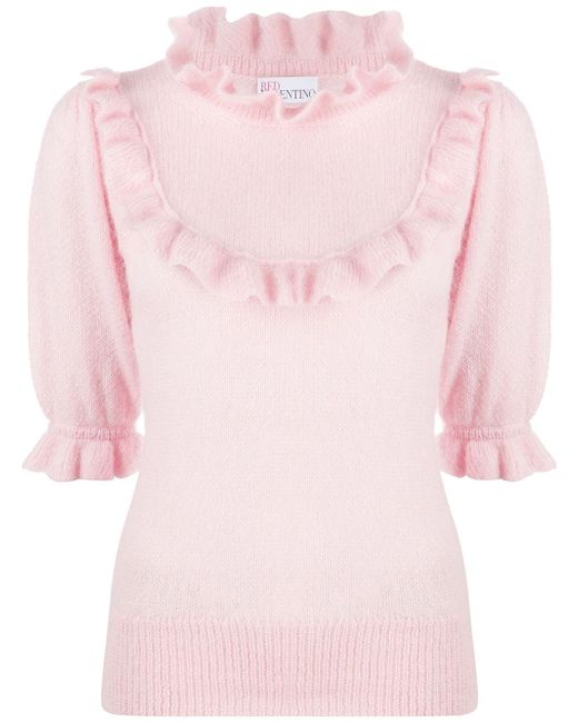 RED Valentino ruffle-trim knitted top