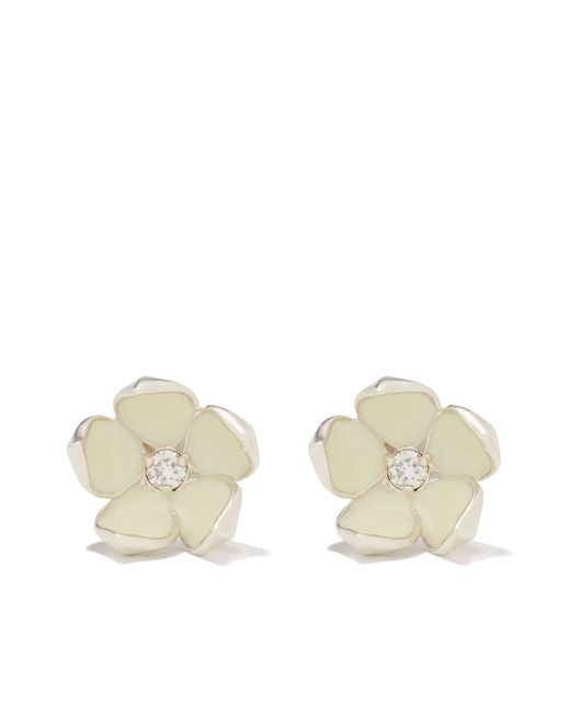 Shaun Leane Cherry Blossom diamond large flower stud earrings