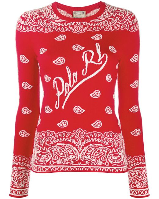 Polo Ralph Lauren paisley knitted long-sleeve top