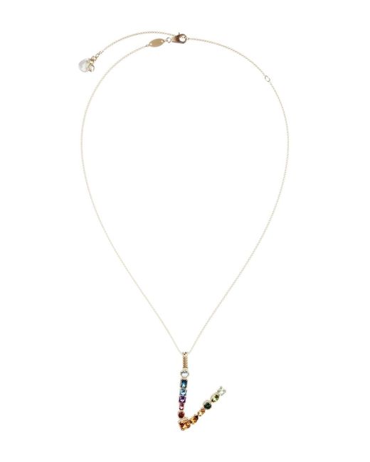 Dolce & Gabbana topaz initial V necklace
