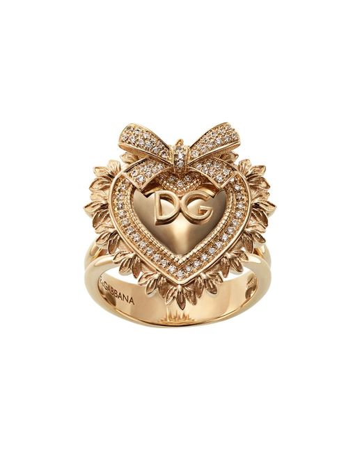Dolce & Gabbana 18kt yellow diamond Devotion ring