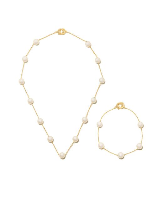 Tasaki 18kt yellow Akoya pearl necklace