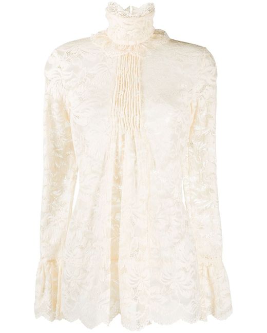 Paco Rabanne high-neck lace blouse