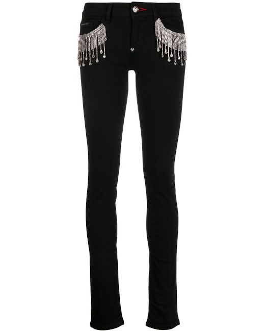 Philipp Plein crystal fringe-embellished skinny jeans