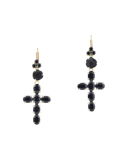 Dolce & Gabbana 18kt yellow Devotion cross black sapphire and