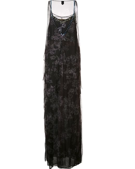 Vera Wang crystal embellished tulle gown 0