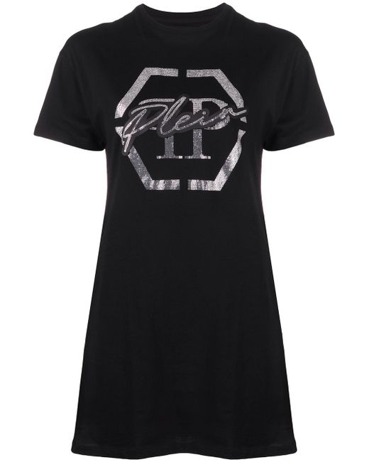 Philipp Plein logo embellished T-shirt dress