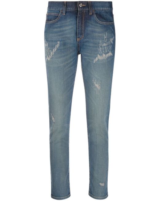 Gucci distressed crop jeans