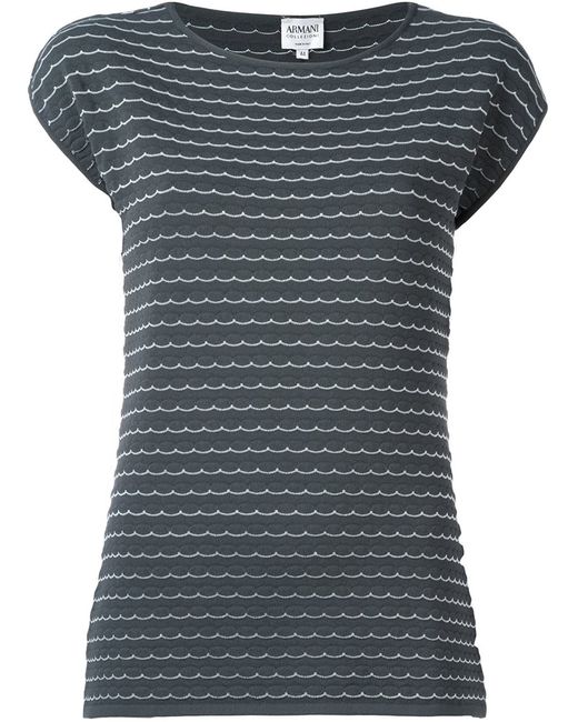 Armani Collezioni striped shortsleeved knit blouse
