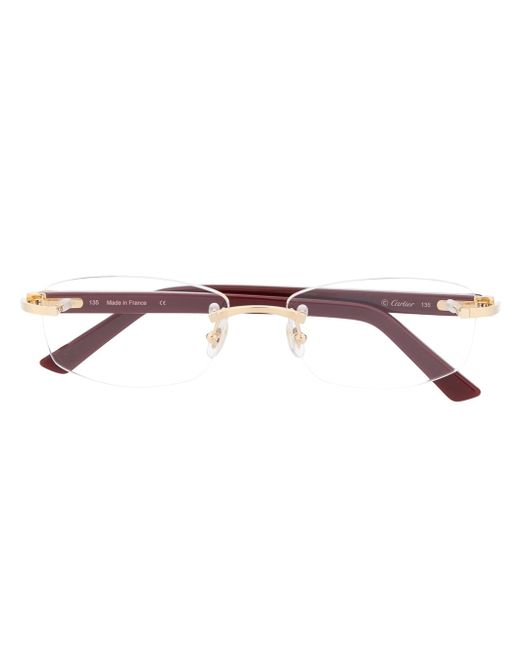 Cartier rimless rectangular optical glasses