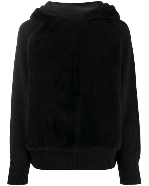 Yves Salomon knitted long-sleeved hoodie