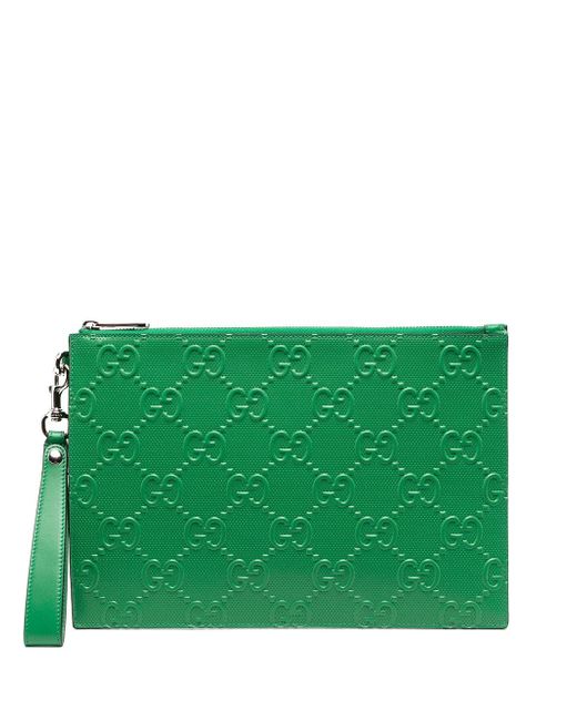 Gucci GG embossed zipped clutch