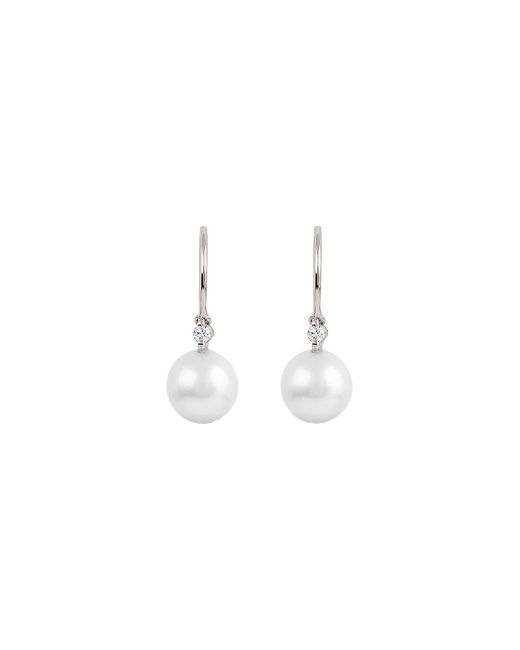 Dinny Hall 14kt white gold diamond pearl Shuga drop earrings