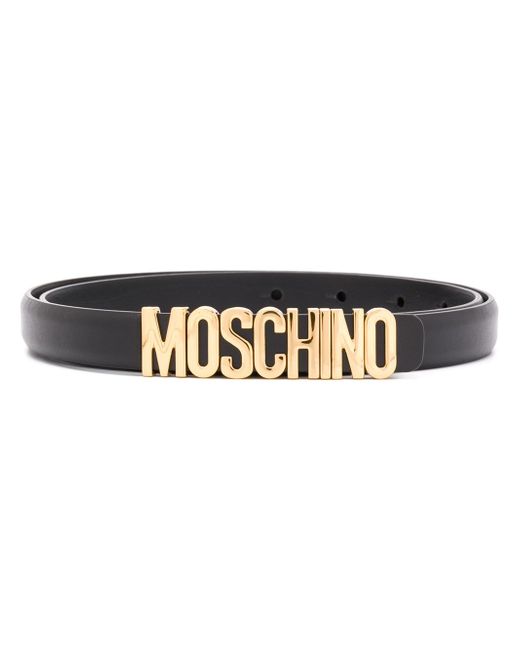 Moschino lettering-logo buckle belt