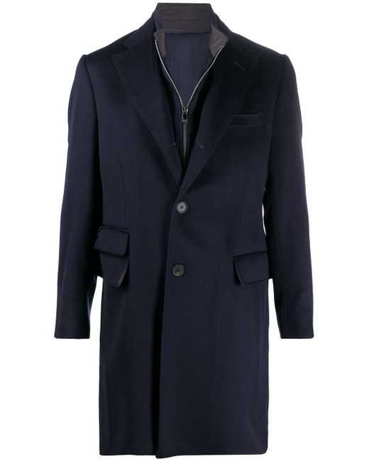 Corneliani layered single-breasted coat