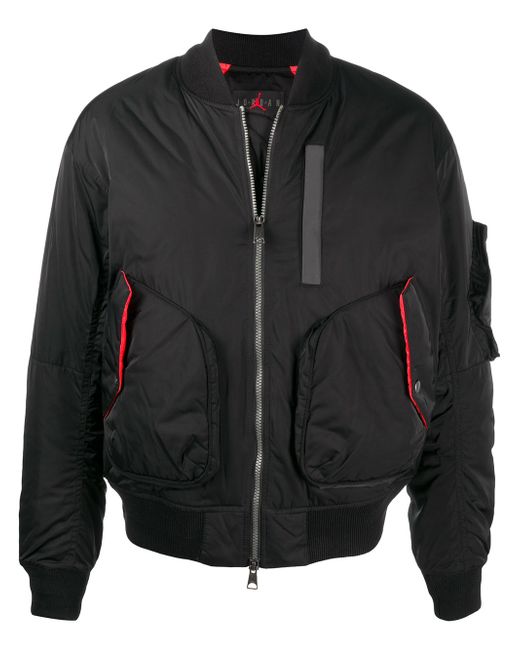 Nike logo print zip-up bomber jacket