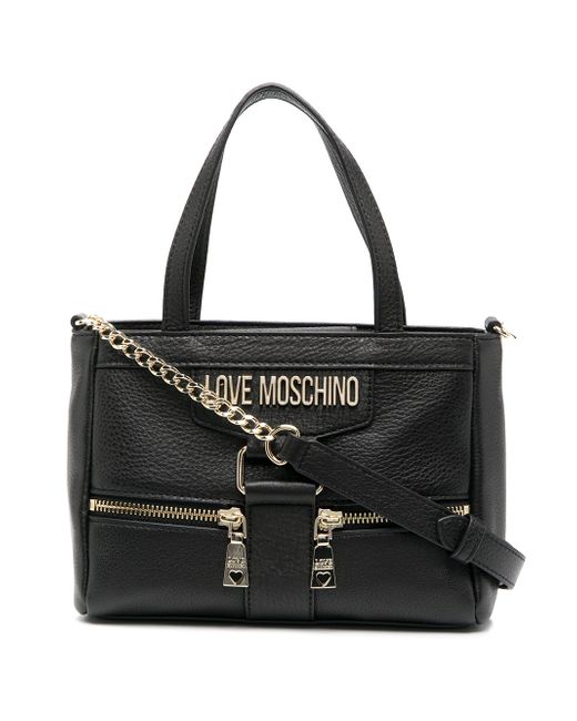 Love Moschino zip-detail leather tote bag