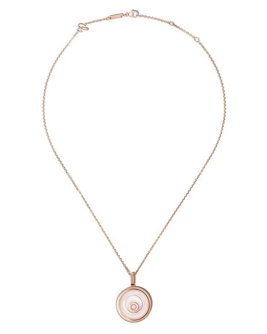 Chopard 18kt rose and white gold diamond Happy Spirit pendant necklace
