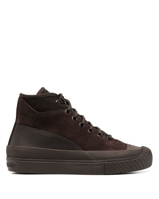 Stone Island lace-up ankle trainer boots