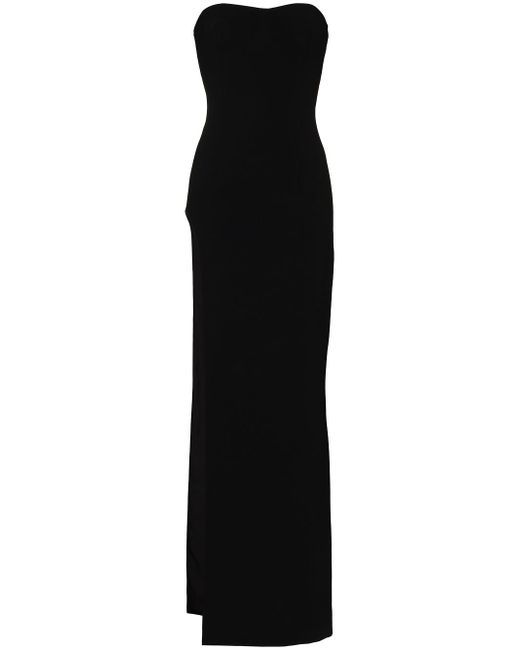 Mônot high-slit strapless tube gown
