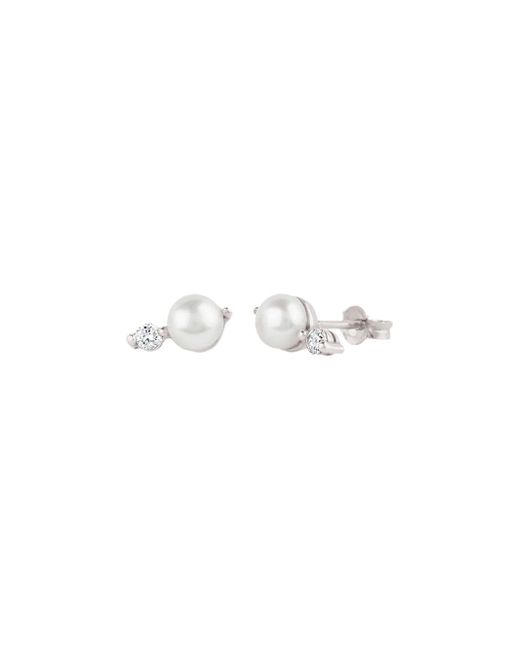 Dinny Hall 14kt white gold diamond pearl Shuga earrings