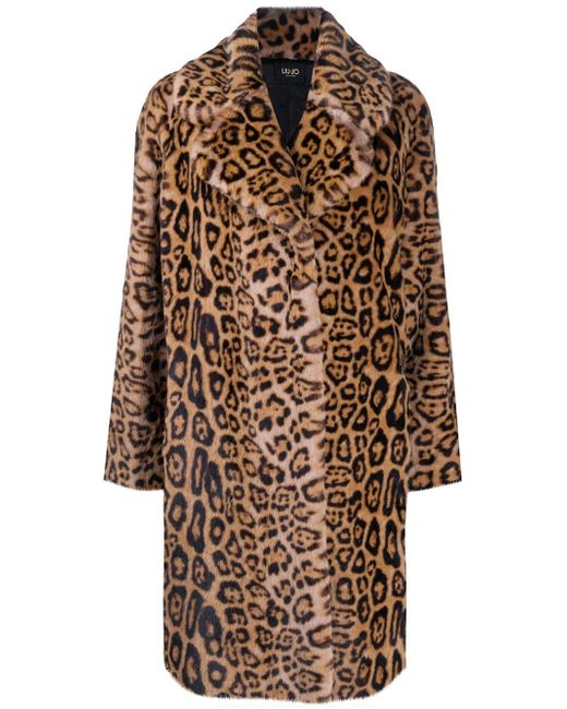 Liu •Jo faux fur leopard print coat