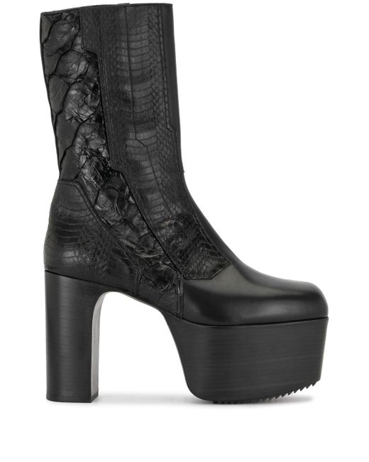 Rick Owens snakeskin-effect 125mm ankle boots