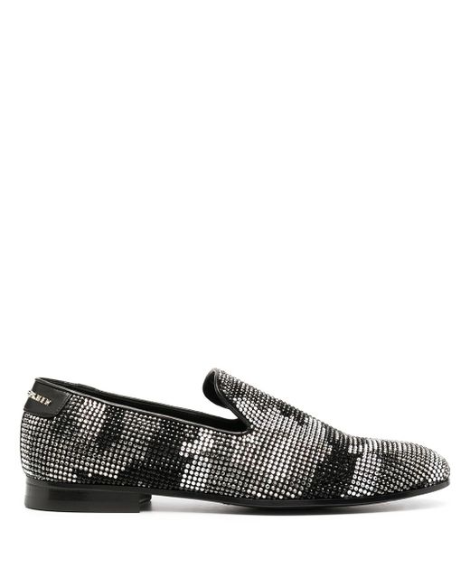 Philipp Plein embellished camouflage moccasin loafers