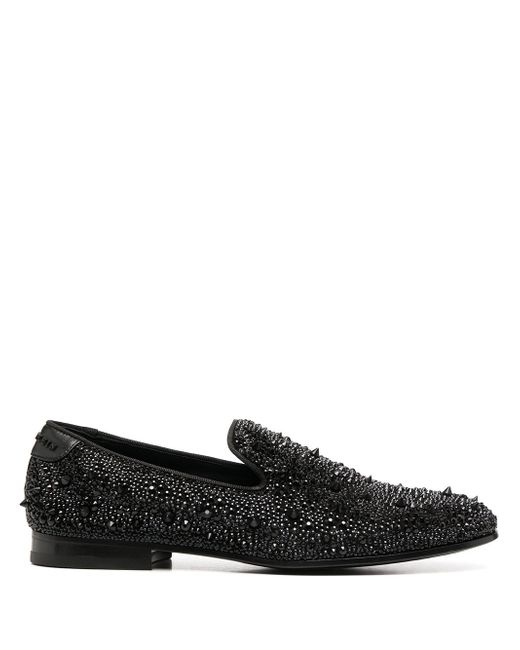 Philipp Plein crystal-accented moccasins