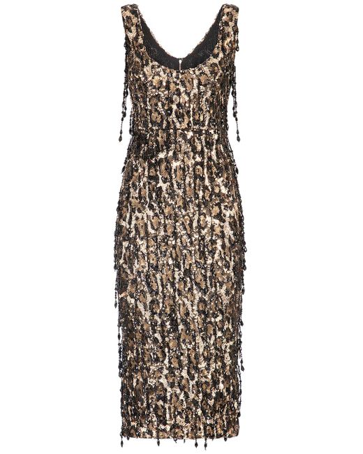Dolce & Gabbana sequinned leopard-print dress