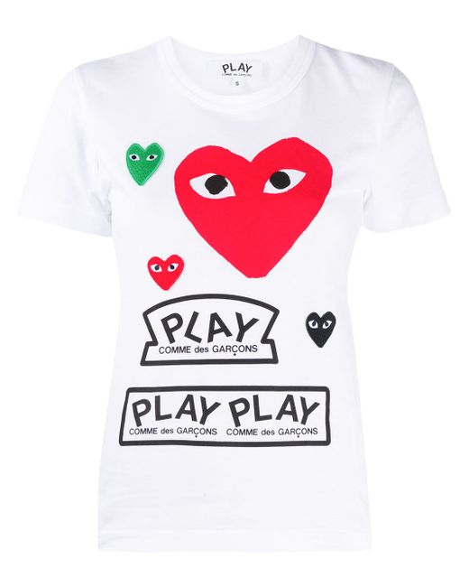 Comme Des Garçons Play short-sleeved heart print T-shirt