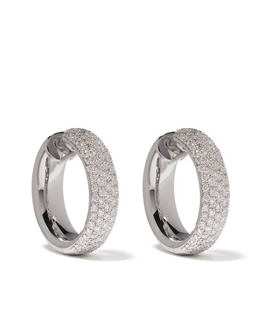 Leo Pizzo 18kt white gold diamond hoop earrings