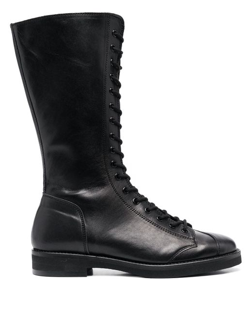 Yohji Yamamoto lace-up leather military boots