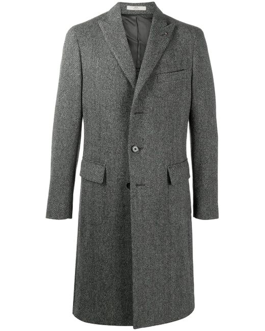 Corneliani chevron knit single-breasted coat