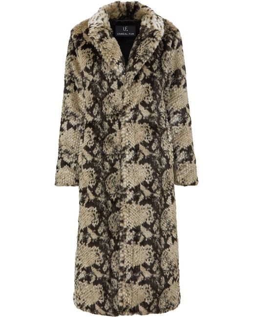 Unreal Fur faux fur snake-print coat