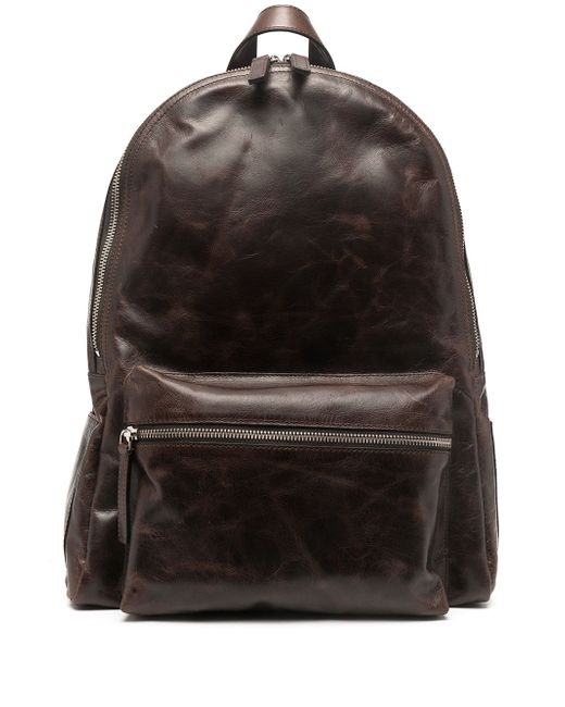 Orciani cracked-effect backpack