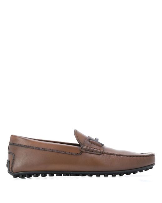 Tod's T logo plaque loafers