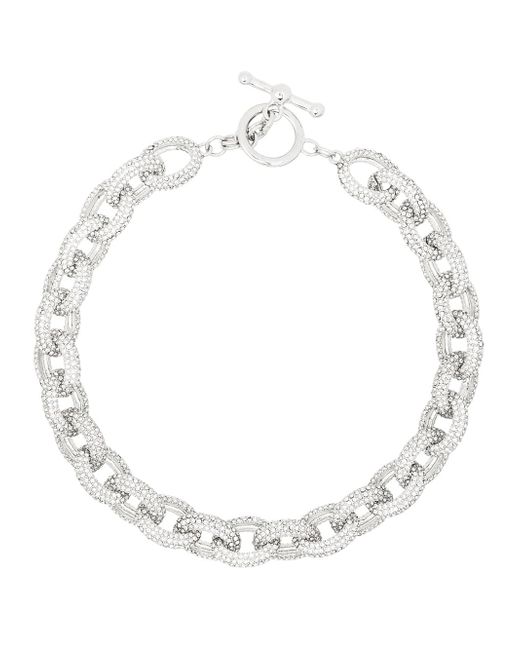Kenneth Jay Lane crystal-embellished oval-chain necklace