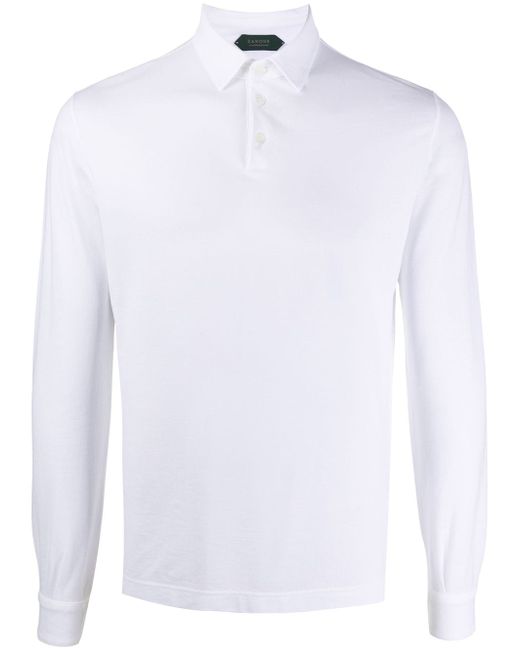 Zanone point-collar long sleeved polo shirt