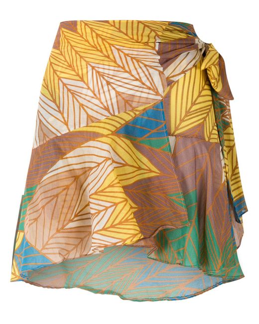 Amir Slama printed wrap skirt with panels