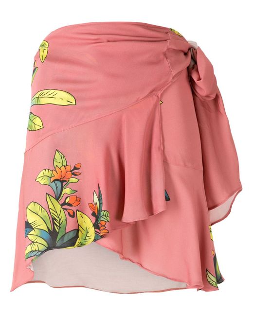 Amir Slama paneled print wrap skirt