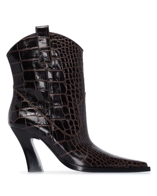Tom Ford Western crocodile-effect 85mm ankle boots